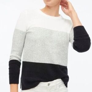 J. Crew Colorblock Sweater in White, Gray, and Black